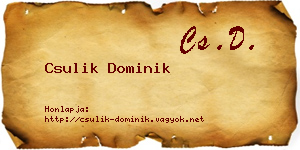 Csulik Dominik névjegykártya